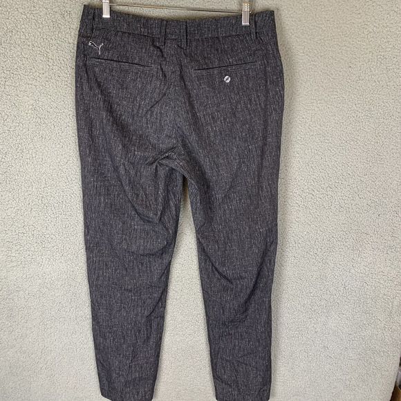 S Puma Pants Mens 34x32 Grey Golf Flat Front Casual Stretch Outdoor Polyester - Picture 3 of 8